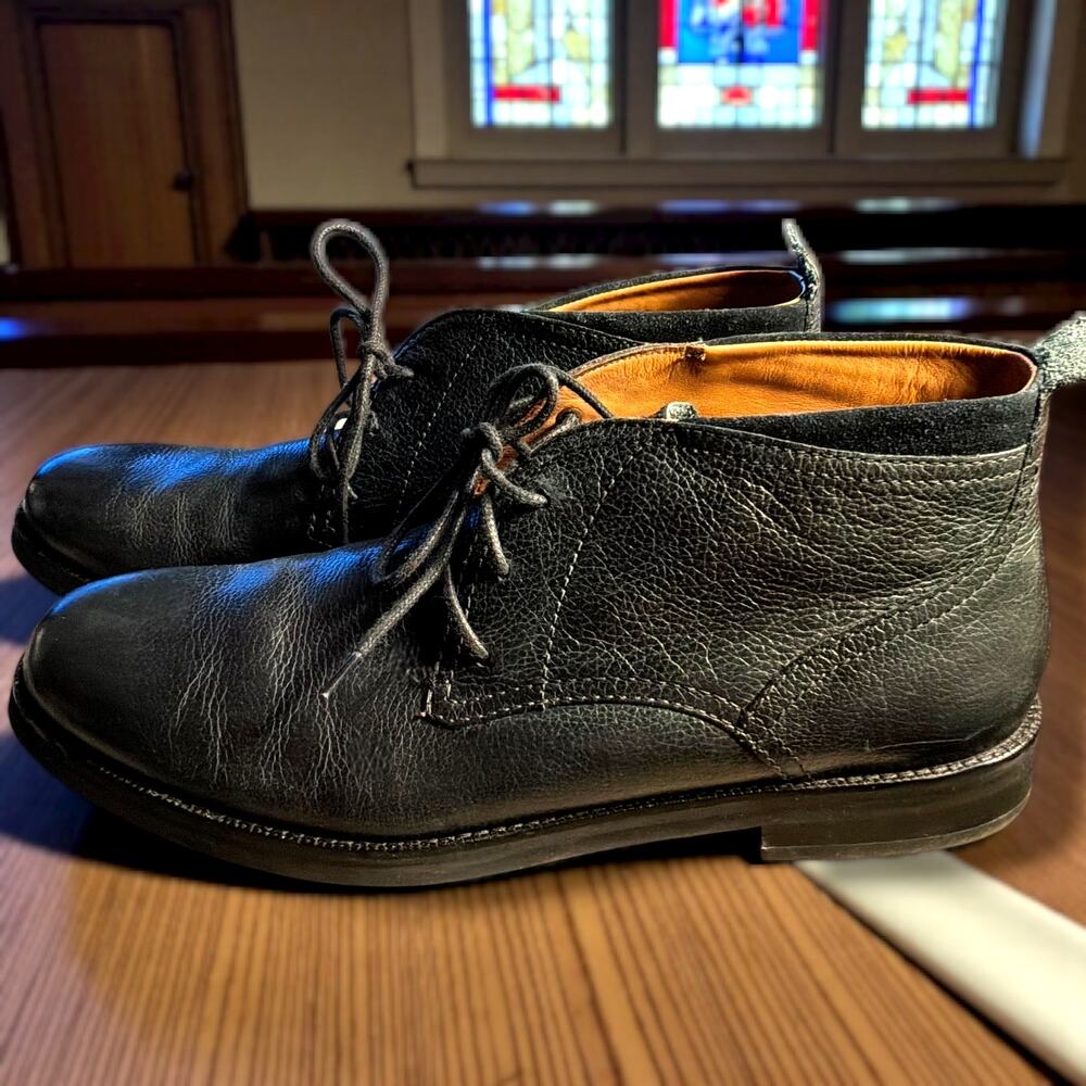 Men's Size 11.5 COLE HAAN Black Leather Chukka Boots C24524 Excellent Condition